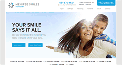 Desktop Screenshot of menifeesmilesdental.com